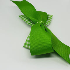 Cassidy-Dior Summer Gingham Bow in Bright Green/White - Houzz of DVA Boutique