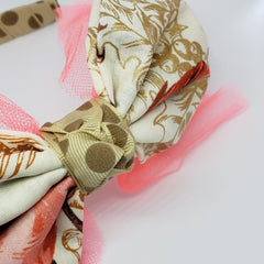 N-Zala Shades of Fall Headband in Taupe & Bright Coral - Houzz of DVA Boutique