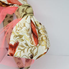 N-Zala Shades of Fall Headband in Taupe & Bright Coral - Houzz of DVA Boutique