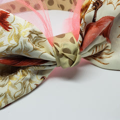 N-Zala Shades of Fall Headband in Taupe & Bright Coral - Houzz of DVA Boutique