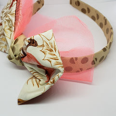 N-Zala Shades of Fall Headband in Taupe & Bright Coral - Houzz of DVA Boutique