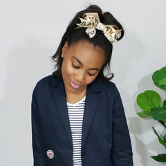 Kelsea Heart of Gold Hair Bow in Cream, Taupe & Gold - Houzz of DVA Boutique