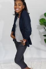 Kelly-Ann Soft Relaxed Fit Jogger Pants in Navy - Houzz of DVA Boutique