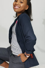 She’s Royal in Navi Preppy Lightweight Blazer with Fancy Patchwork - Houzz of DVA Boutique