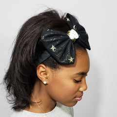 Mia Under the Stars Black, Cream & Gold Headband with Braided Leather Detail - Houzz of DVA Boutique