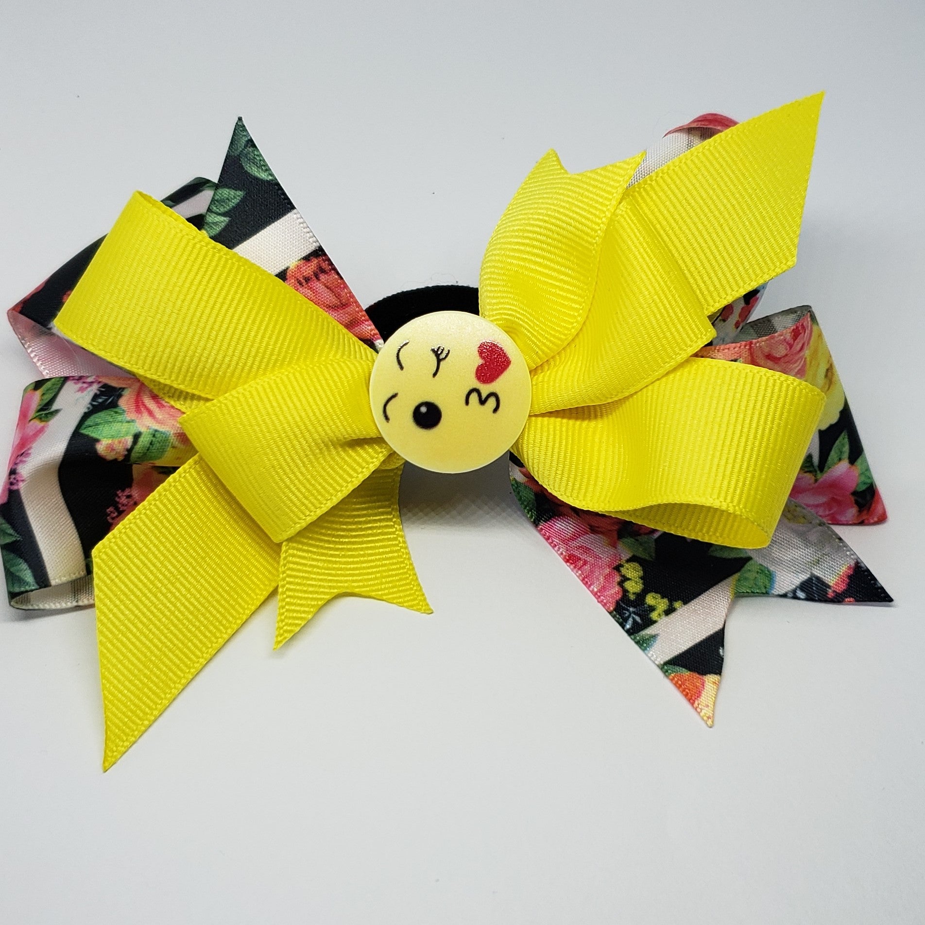 Mia Sunshine & Kisses Yellow Multi Floral Bow - Houzz of DVA Boutique