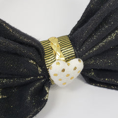 Mia Under the Stars Black, Cream & Gold Headband with Braided Leather Detail - Houzz of DVA Boutique