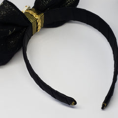 Mia Under the Stars Black, Cream & Gold Headband with Braided Leather Detail - Houzz of DVA Boutique