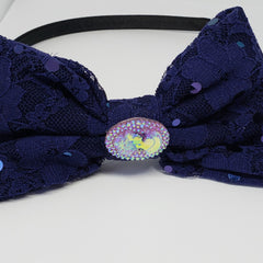 Sophia-Lynn Cameo Fancy Navy Lace Headband - Houzz of DVA Boutique