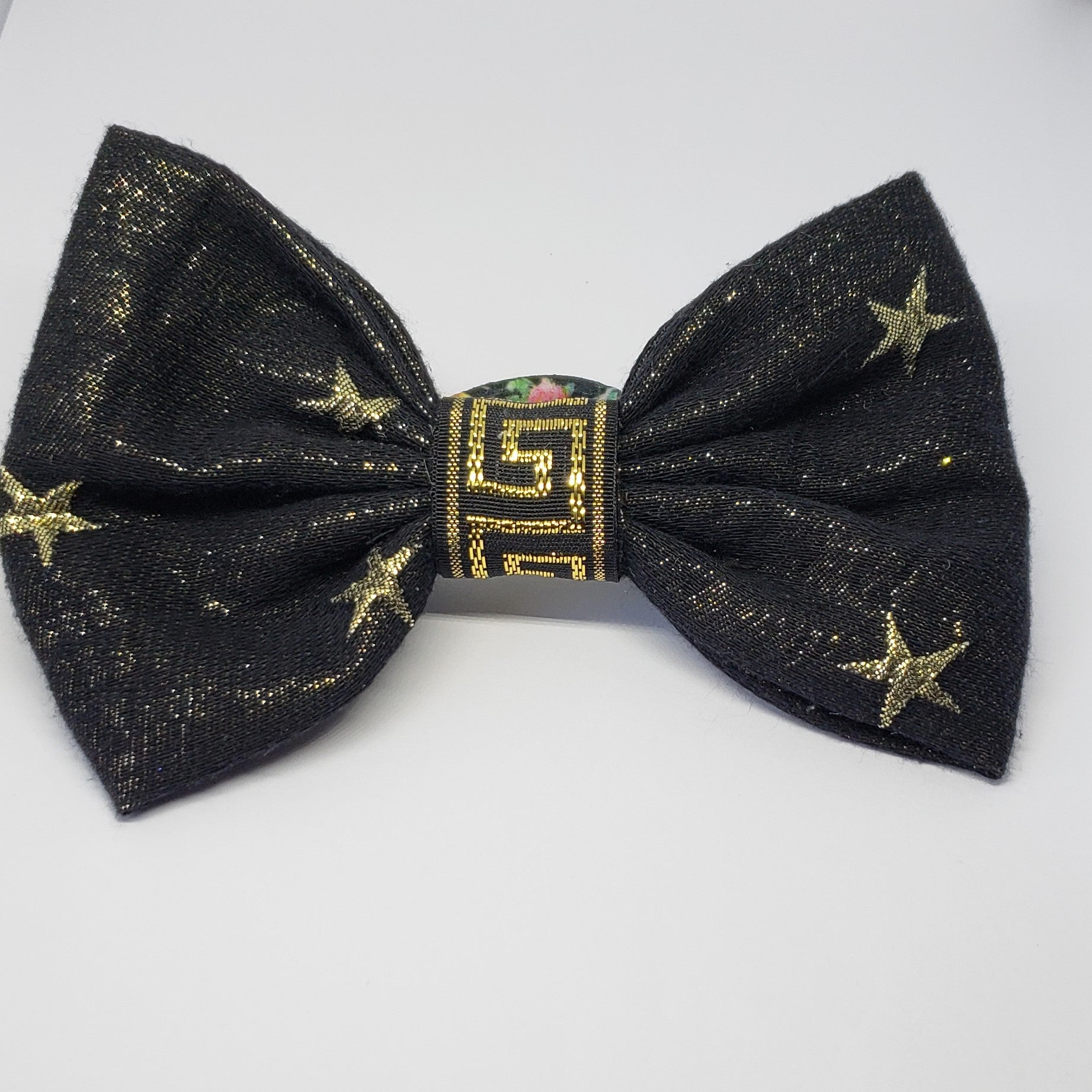 Mia Under the Stars Designer Inspired Black & Gold Multi Floral Bow - Houzz of DVA Boutique