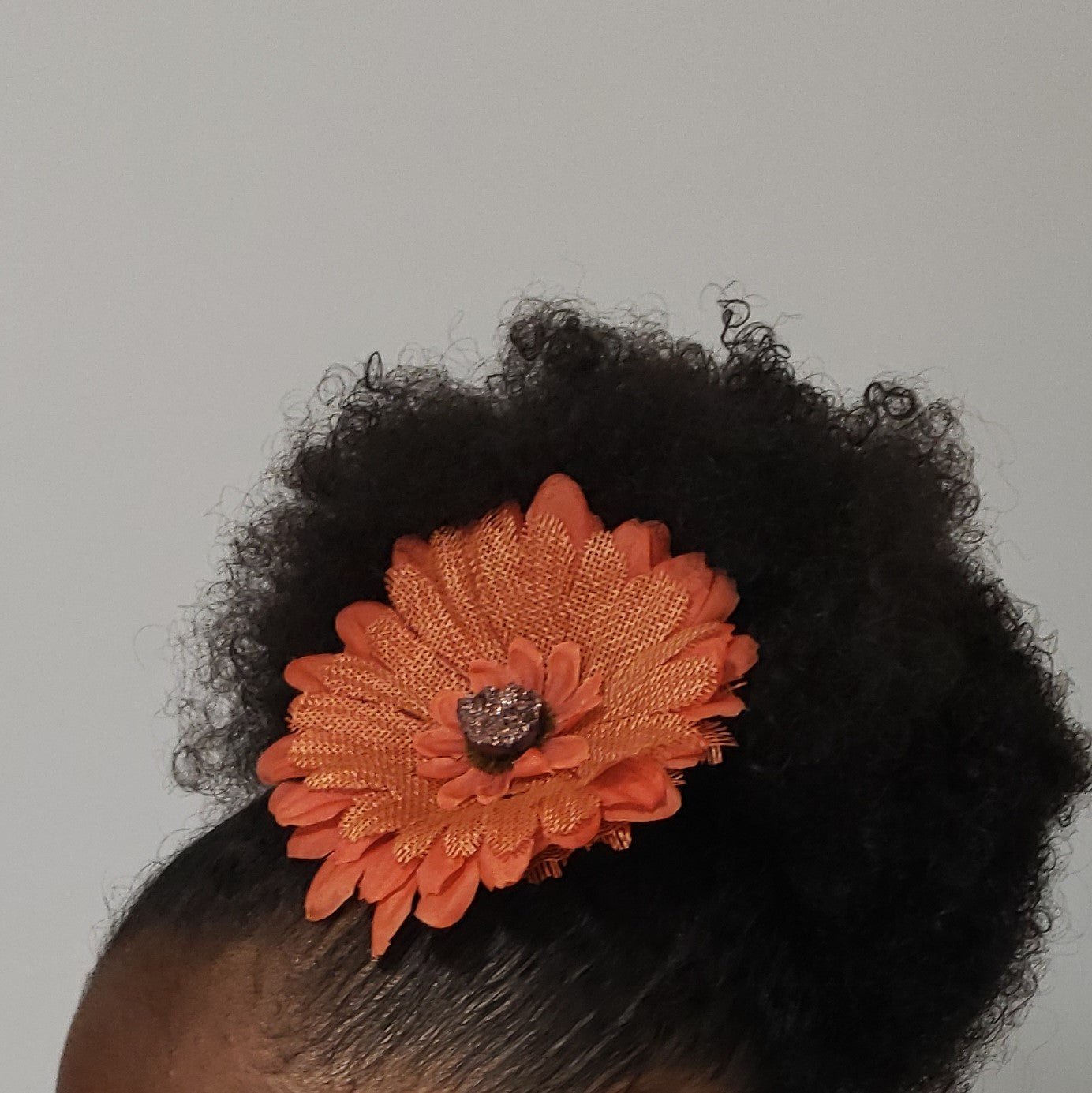 Makaya Burnt Orange Rustic Drusy Flower Clip - Houzz of DVA Boutique