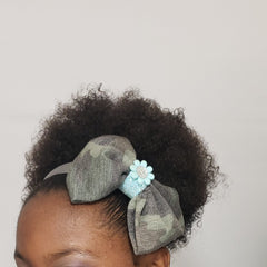 Cassidy-Dior Grey Camo & Ice Blue Lace Headband - Houzz of DVA Boutique