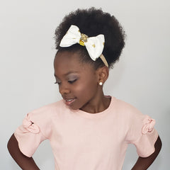 N-Zala Cream & Gold Cameo Headband - Houzz of DVA Boutique