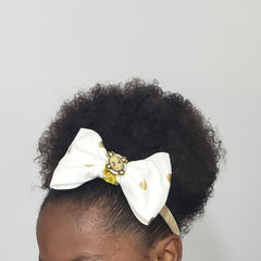 N-Zala Cream & Gold Cameo Headband - Houzz of DVA Boutique