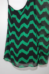 Liz One Shoulder Chevron Kelly Green & Black Dress - Houzz of DVA Boutique