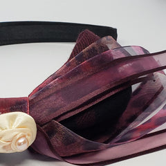 Makaya Animal Instinct Peach Freshwater Pearl Burgundy & Black Headband - Houzz of DVA Boutique