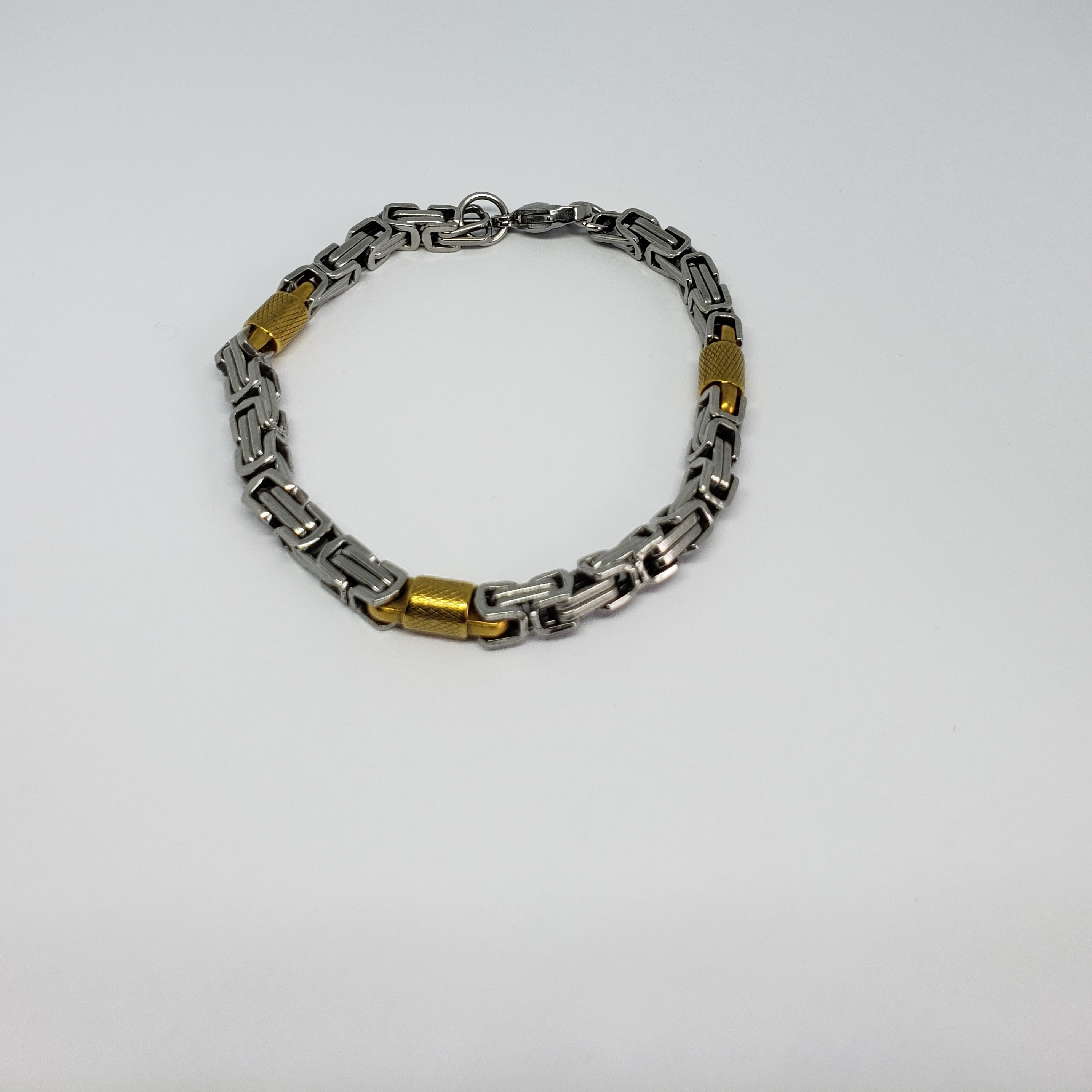 Stainless Steel & Yellow Ion-Plated Men’s Bracelet - Houzz of DVA Boutique