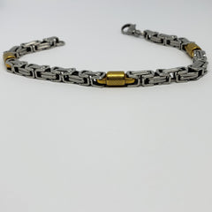 Stainless Steel & Yellow Ion-Plated Men’s Bracelet - Houzz of DVA Boutique