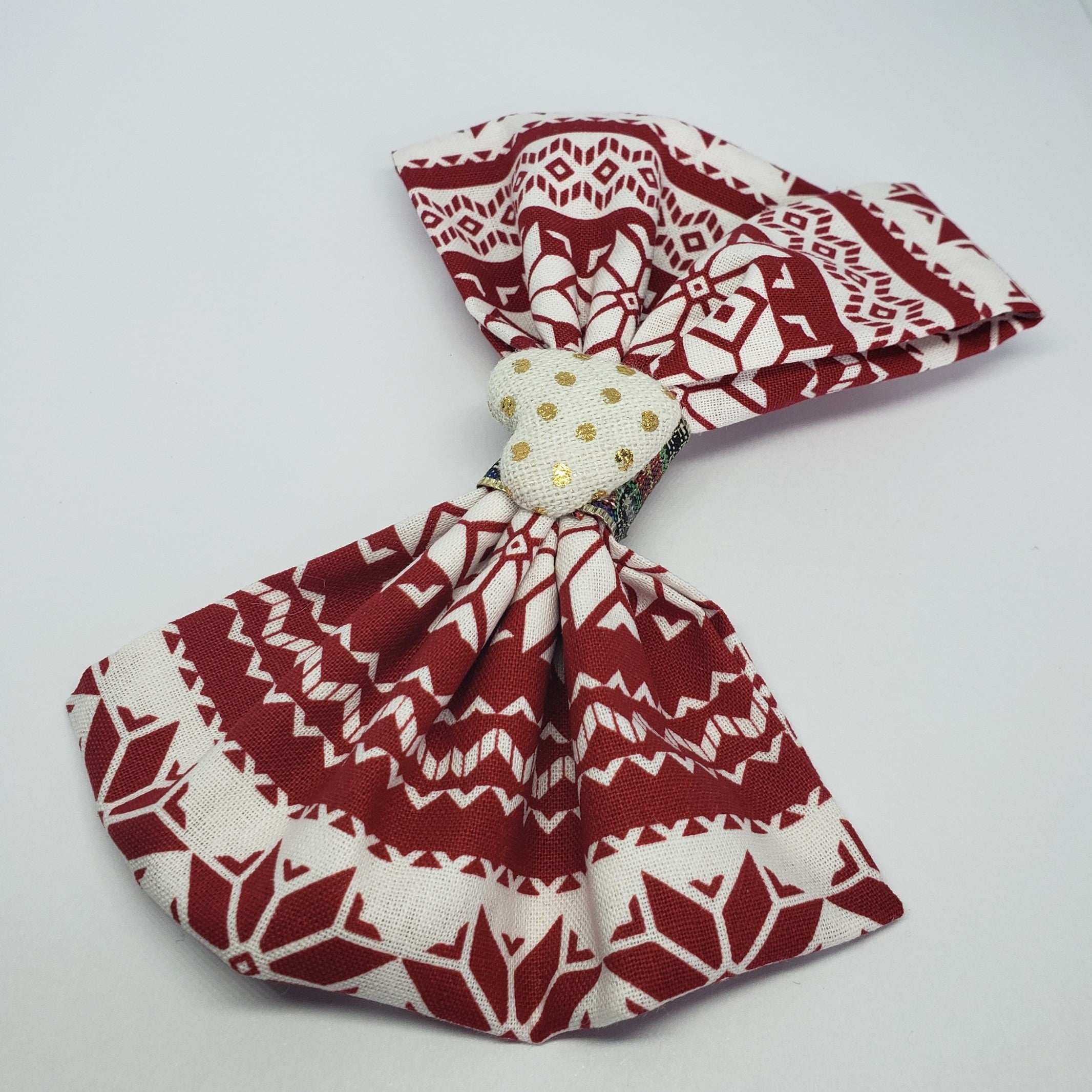 Kelsea Holiday Party Bow in Red, White & Gold - Houzz of DVA Boutique