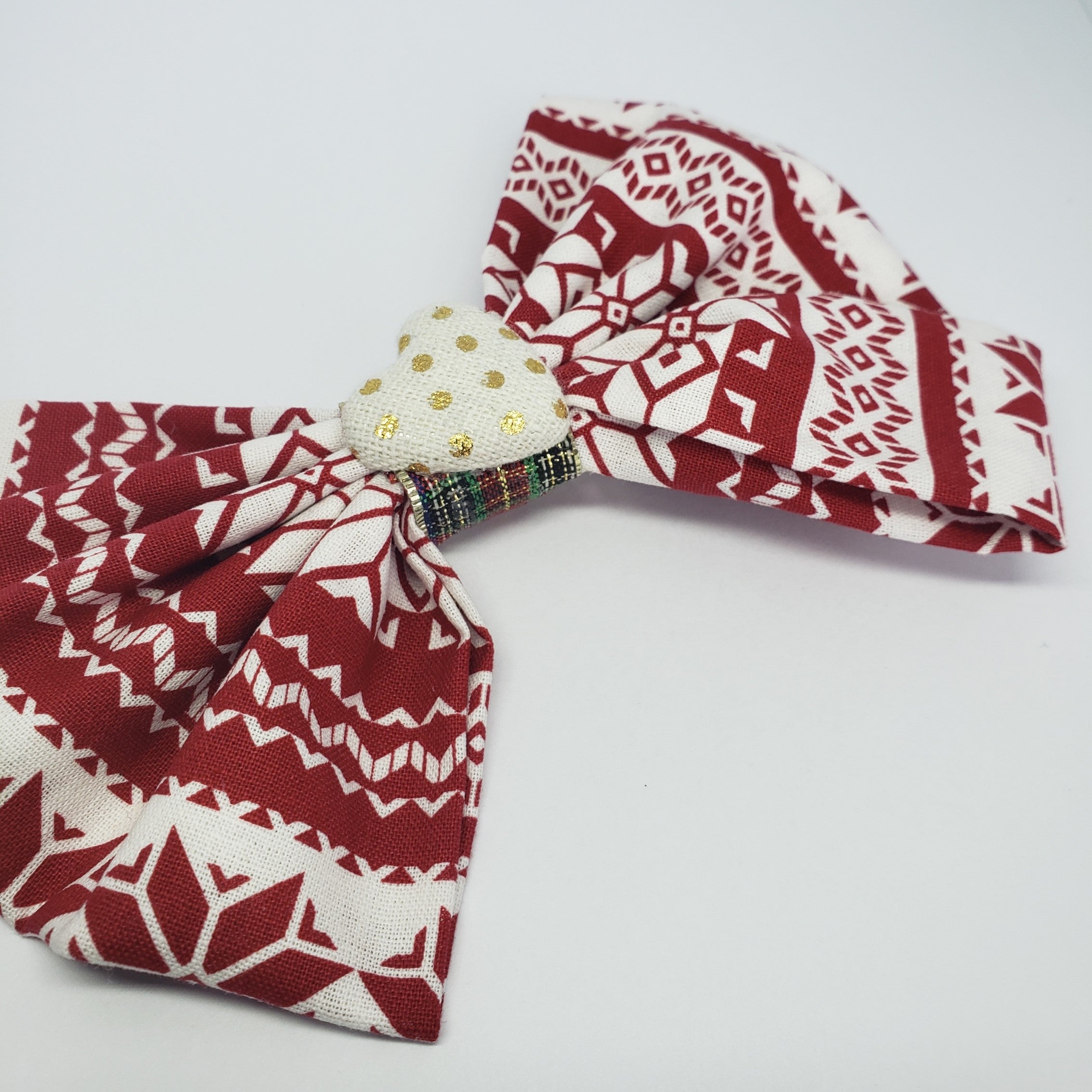 Kelsea Holiday Party Bow in Red, White & Gold - Houzz of DVA Boutique