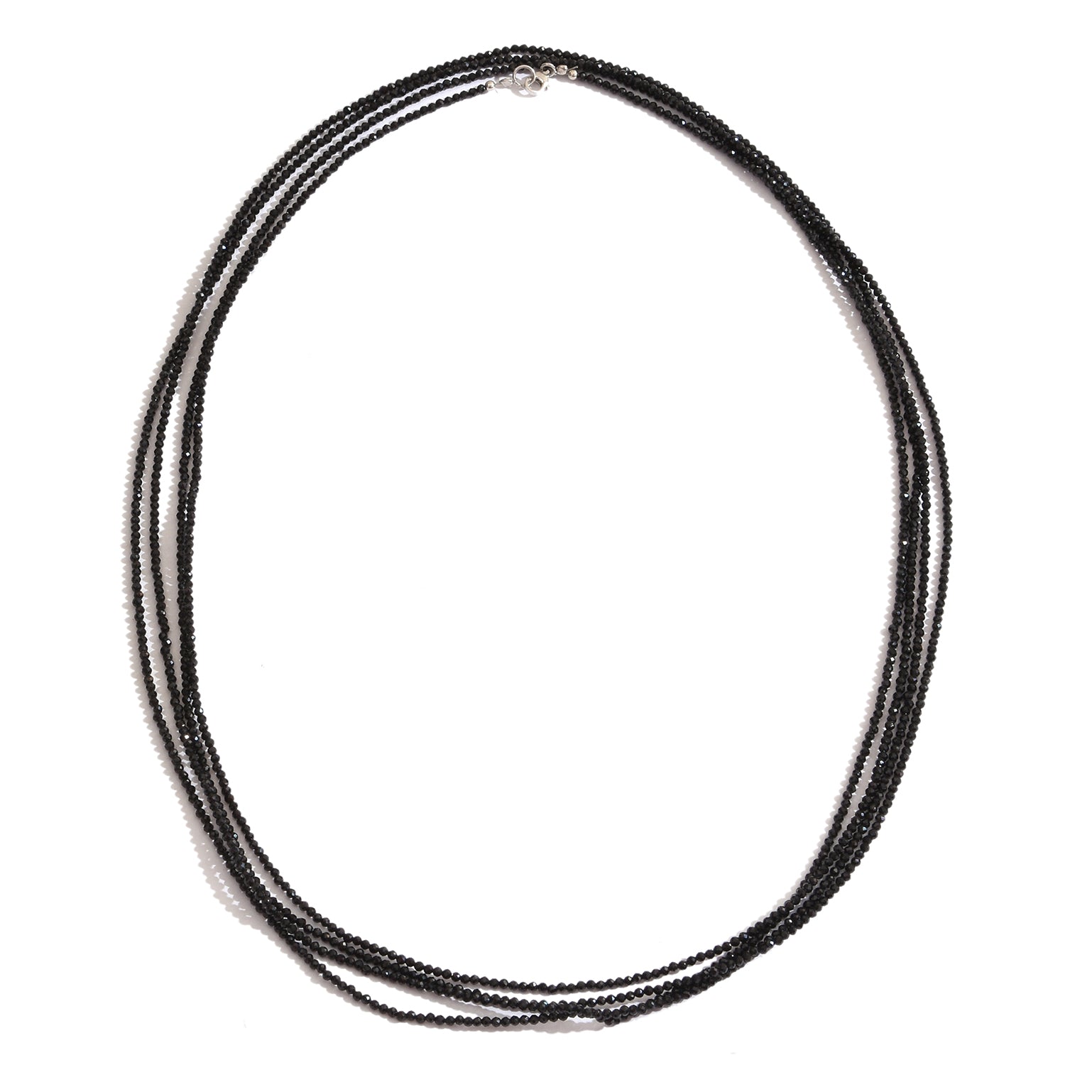 Thai Black Spinel Sterling Silver Necklace (100 in) TGW 80.00 cts. - Houzz of DVA Boutique