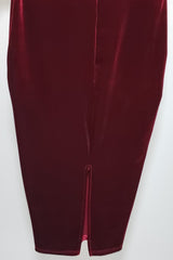Meaghan Stretch Velvet Burgundy Pencil Skirt - Houzz of DVA Boutique