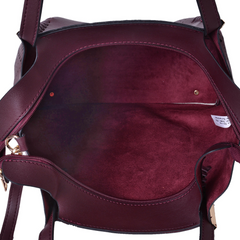 She is Razor Sharp Set of 2 Vegan Leather Tote in Burgundy - Houzz of DVA Boutique