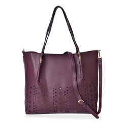 She is Razor Sharp Set of 2 Vegan Leather Tote in Burgundy - Houzz of DVA Boutique