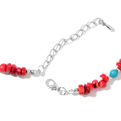 Bamboo Coral, Blue Howlite, Resin Black Oxidized Stainless Steel Earrings and Necklace (18 in) TGW 105.00 cts - Houzz of DVA Boutique