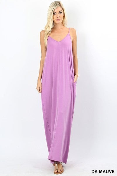 Peace-of-Mind Cami Maxi Dress in Dark Mauve - Houzz of DVA Boutique