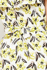 Miz Kelsea Baby Ruffled Floral Dress in Off- White & Lemon - Houzz of DVA Boutique