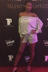 Hello Gorgeous Off the Shoulder Romper with Gold Zipper Details in Heather Gray - Houzz of DVA Boutique