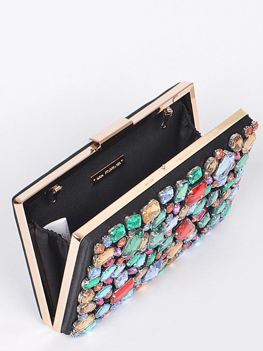 All Eyes on Me Multi-Jewel Tone Clutch - Houzz of DVA Boutique