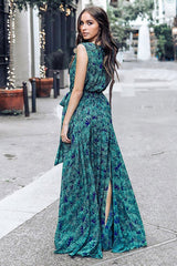 Grenada Bound Tropical Print Chiffon Maxi Wrap Dress - Houzz of DVA Boutique