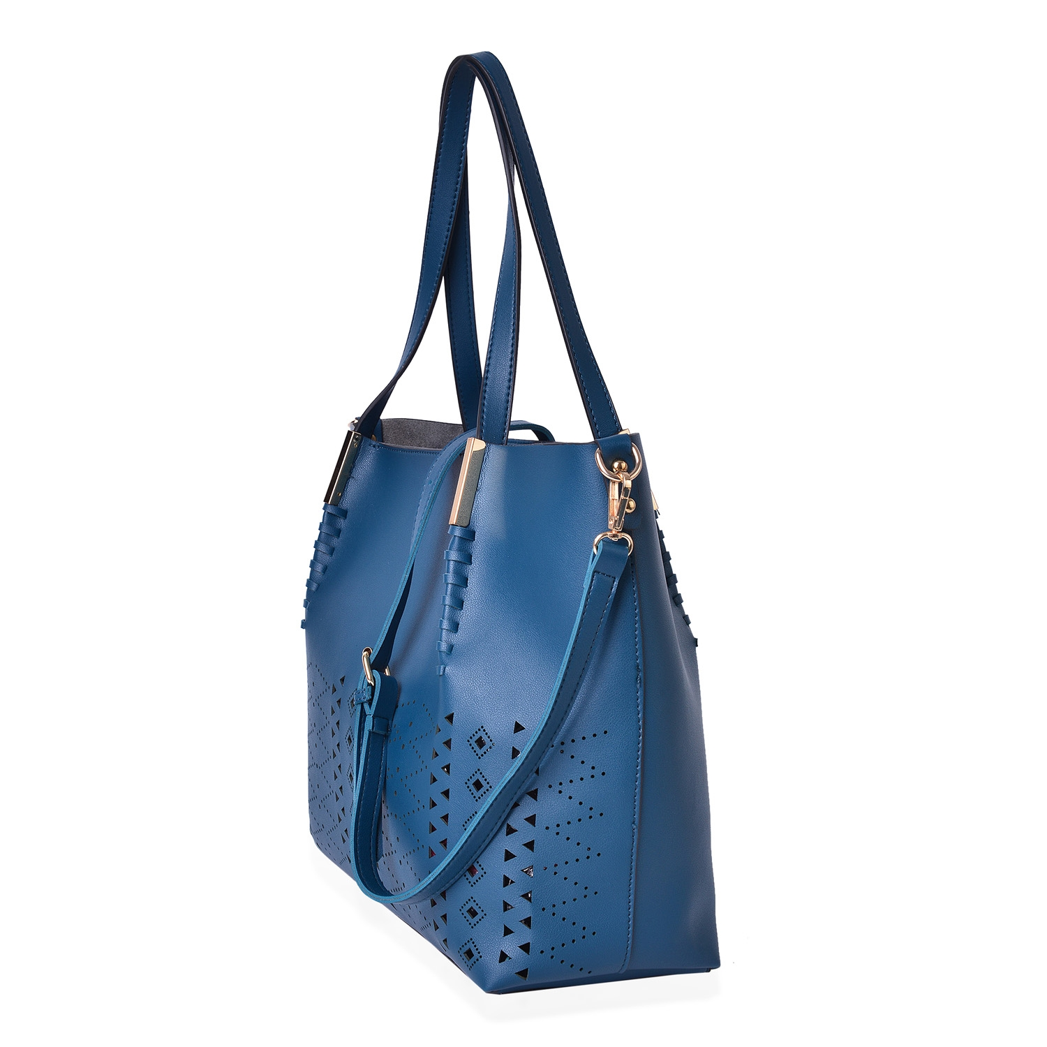 She is Razor Sharp Vegan Tote in Teal and Burgundy - Houzz of DVA Boutique