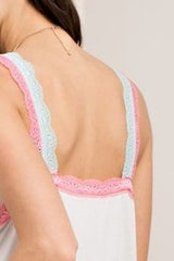 Pepper Multi Color Lace Trim Tank in Light Grey - Houzz of DVA Boutique