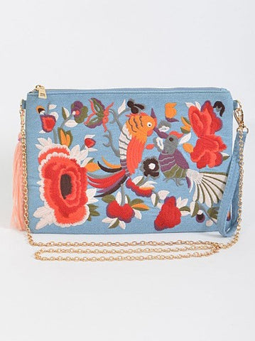 Isle of Spice Where Everything Nice Large Sequin Floral Clutch