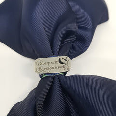 Makaya Love- U- 2D- Moon & Back Jumbo Uniform Bow in Navy - Houzz of DVA Boutique