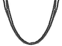 Round Black Spinel Three Strand Sterling Silver Necklace 54.00ctw - Houzz of DVA Boutique