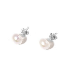 Freshwater Pearl Sterling Silver Stud Earrings 6.5-8mm - Houzz of DVA Boutique