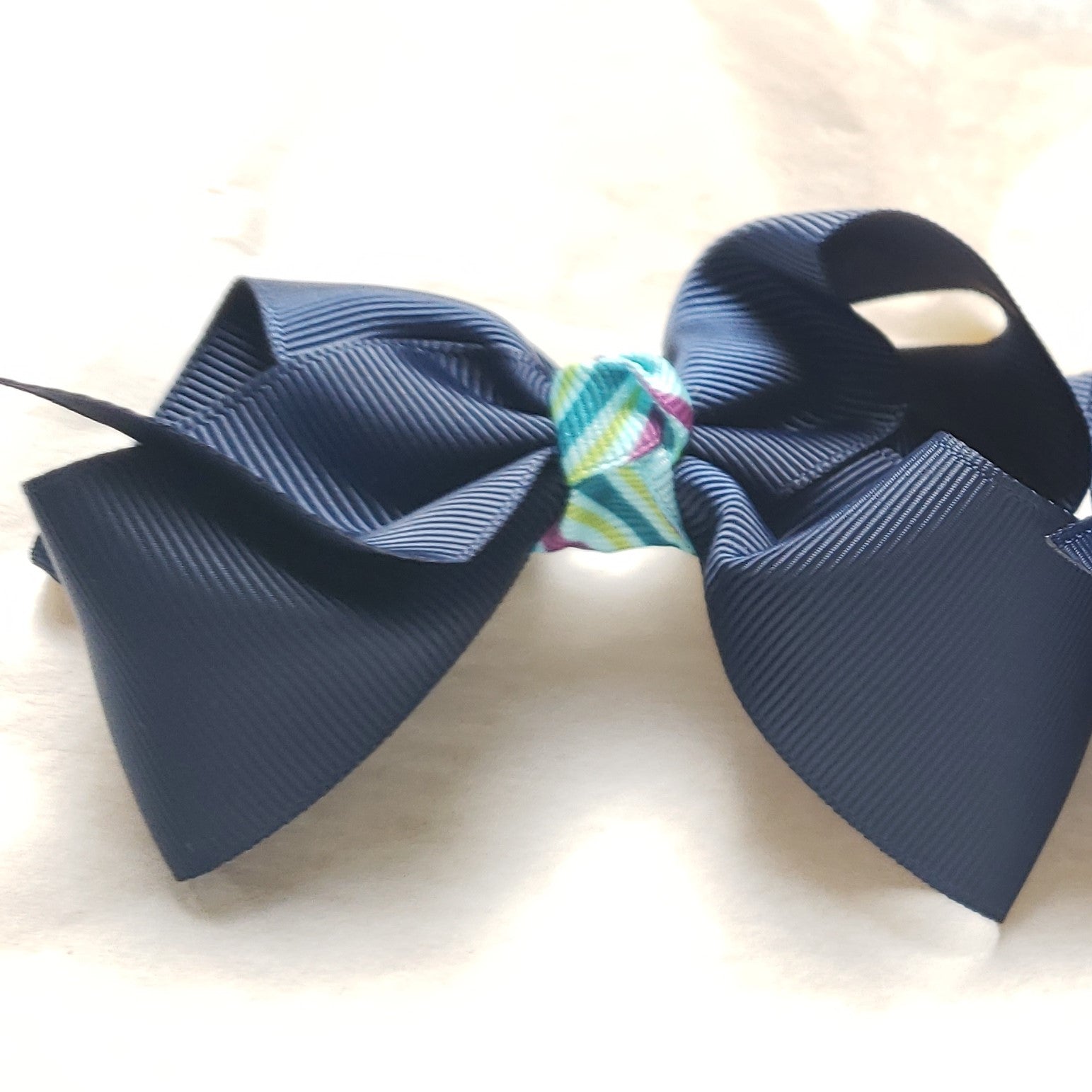 Sophia- Lynn Uniform Mini Bow Set in Navy & Turquoise Multi - Houzz of DVA Boutique